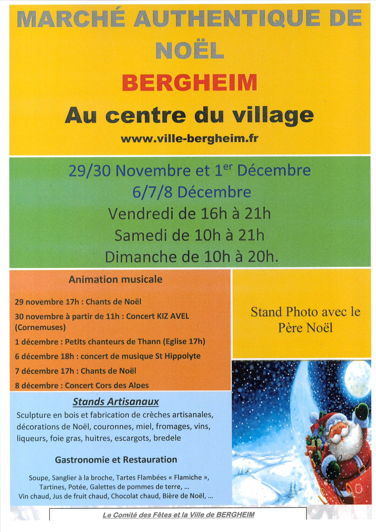 Marché de Noël authentique 6/7/8 décembre à Bergheim